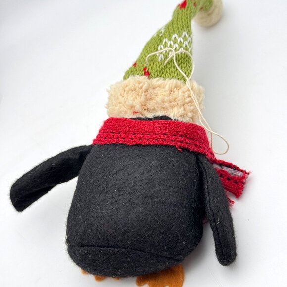 3 Pc Christmas Ornaments Penguin Gnome Bird Knit Felt Embroidery Festive - Picture 7 of 9